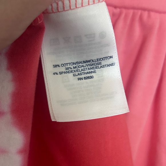 LANDS END - Pink Faux Wrap Tie Dye Sleeveless Dress - Picture 6 of 7